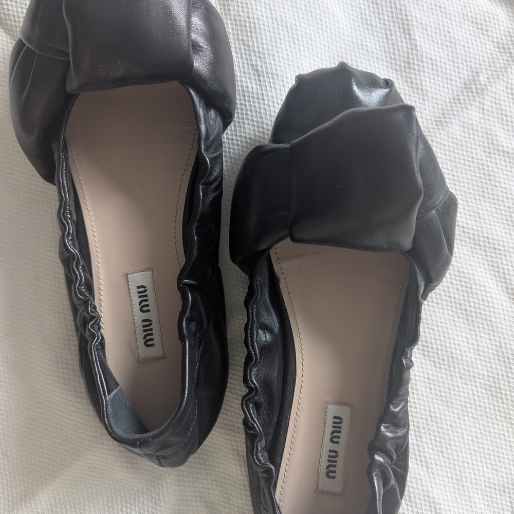 Miu Miu Black Women's Bow Ballet Flat